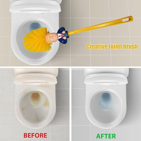 Bivpreom Funny gag toilet brush for lighthearted bathroom décor.