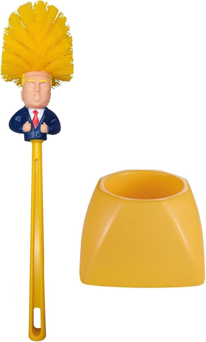 Bivpreom Trump toilet brush displayed on sturdy holder for easy storage.