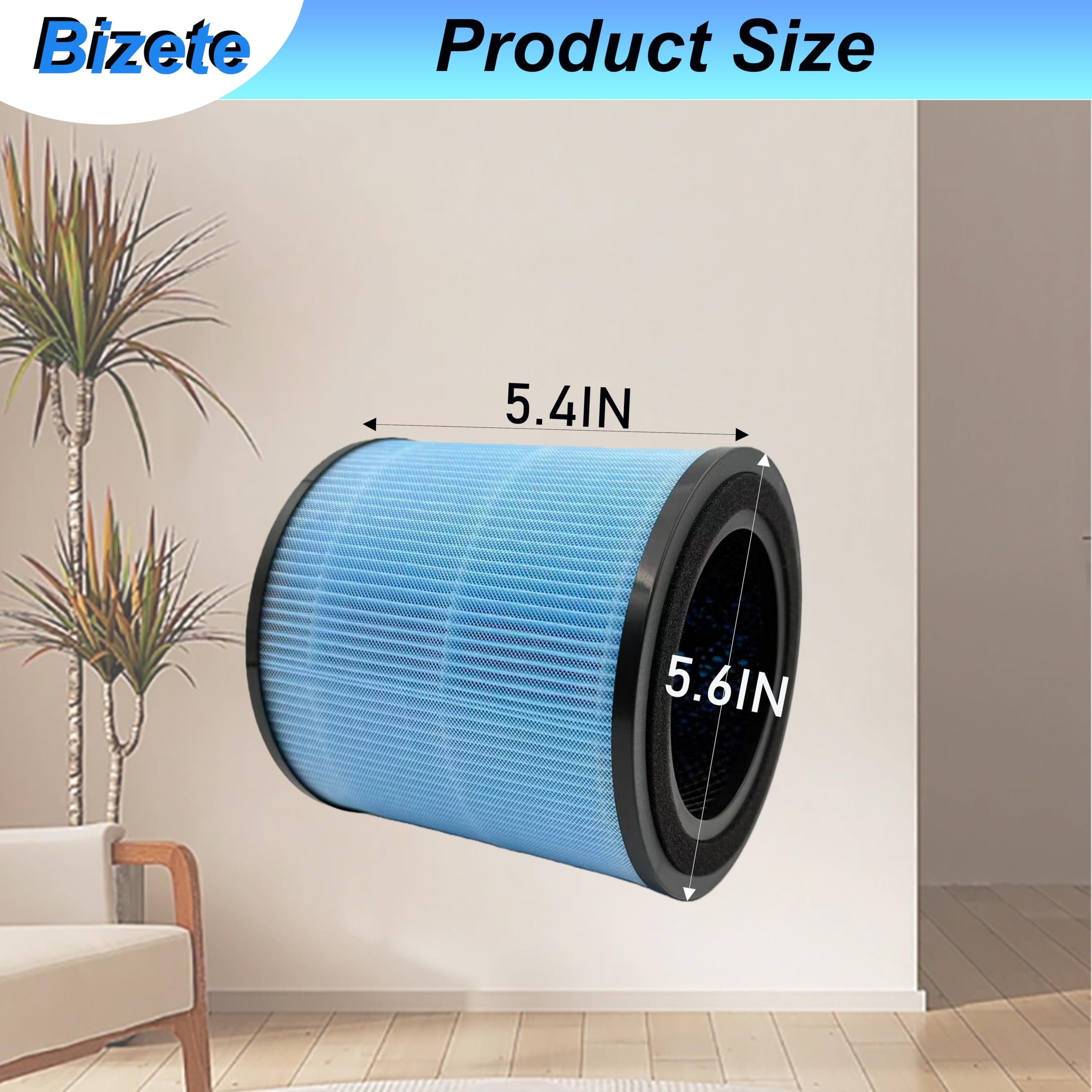 Bizete AP0601 easy installation with quick filter reset for hassle-free upkeep.