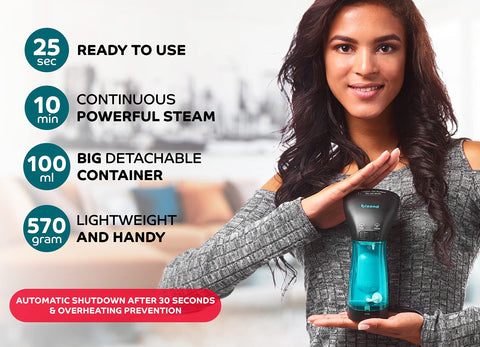 BIZOND steamer works from any angle for versatile fabric care.