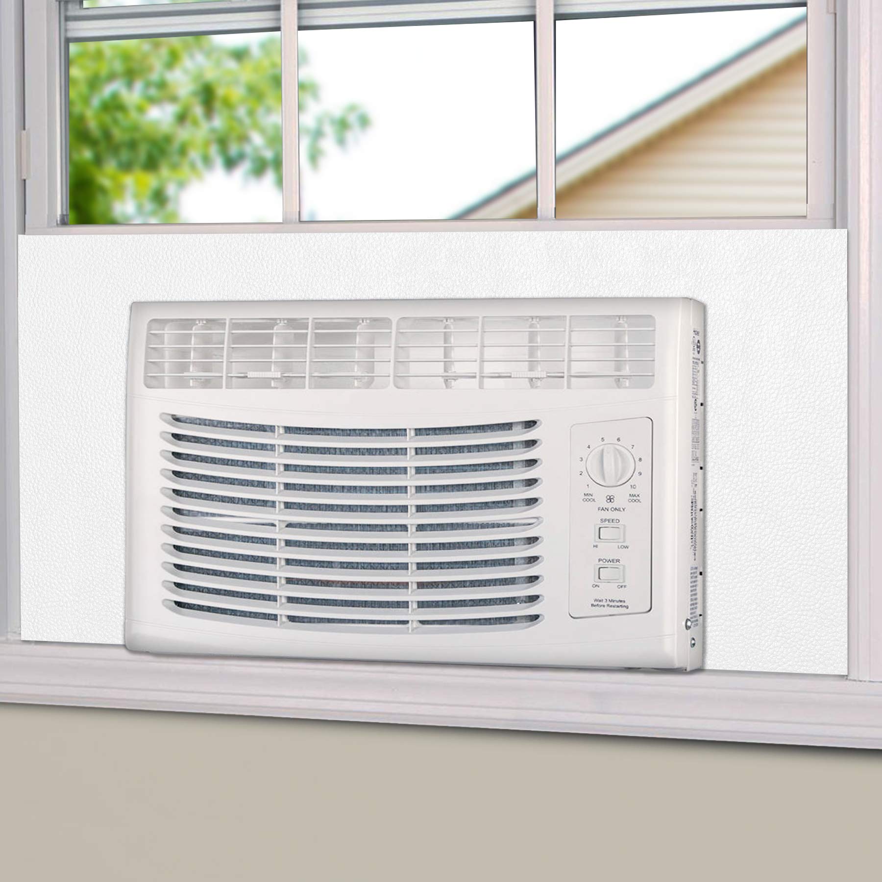BJADE'S window AC side insulation panel full surround seals drafts and improves comfort