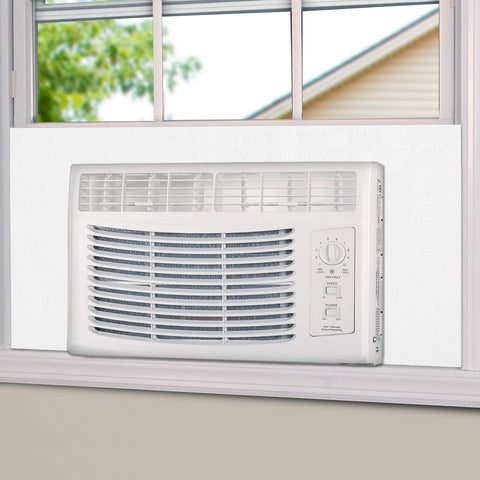 BJADE'S window AC side insulation panel full surround seals drafts and improves comfort