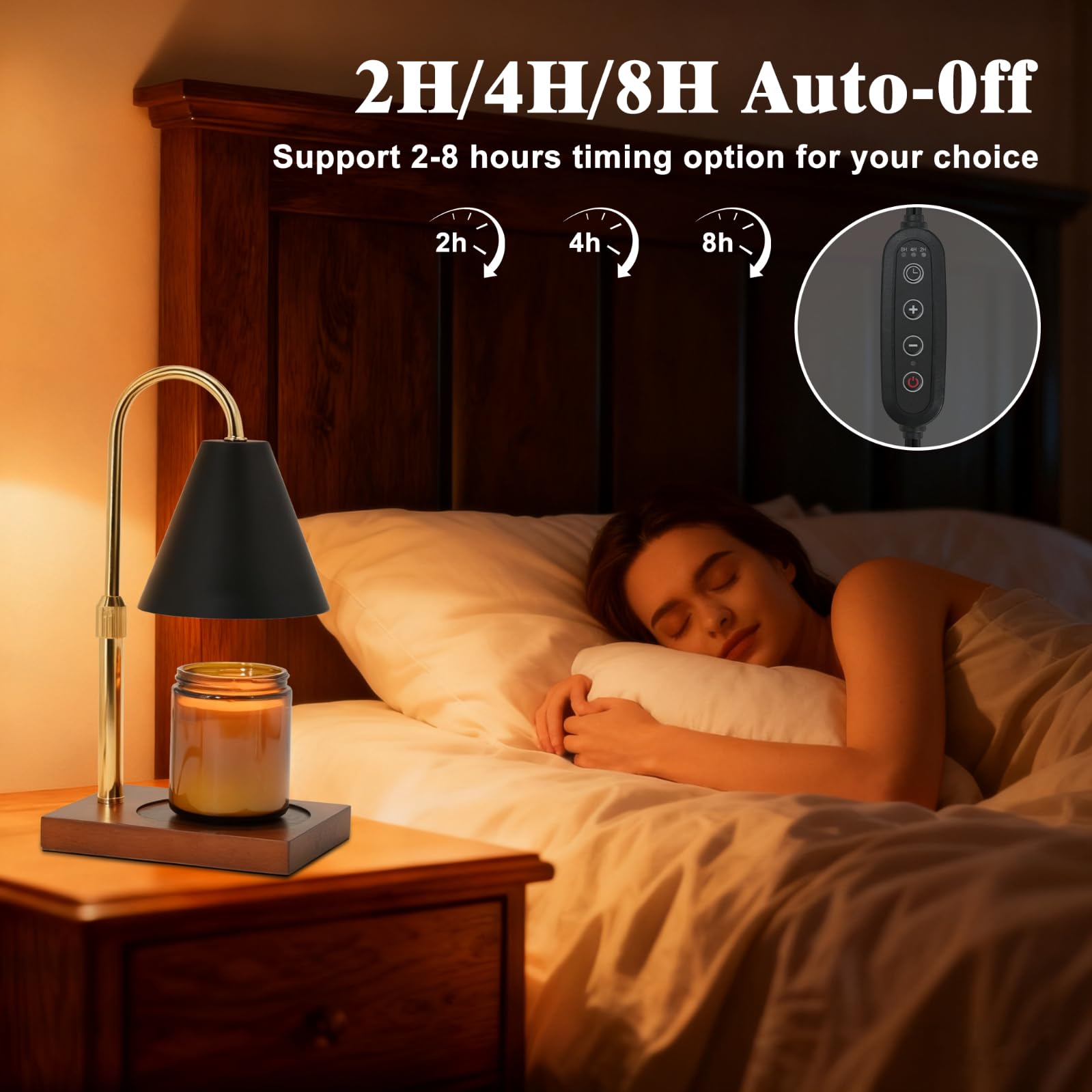 BJFFN Candle Warmer Lamp wooden base with anti-slip pads for stability