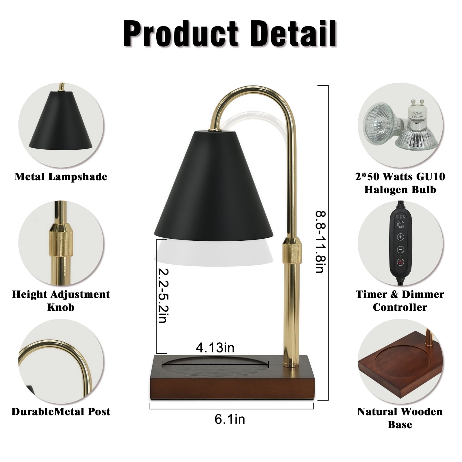 BJFFN Candle Warmer Lamp dimmer control enables customizable ambience