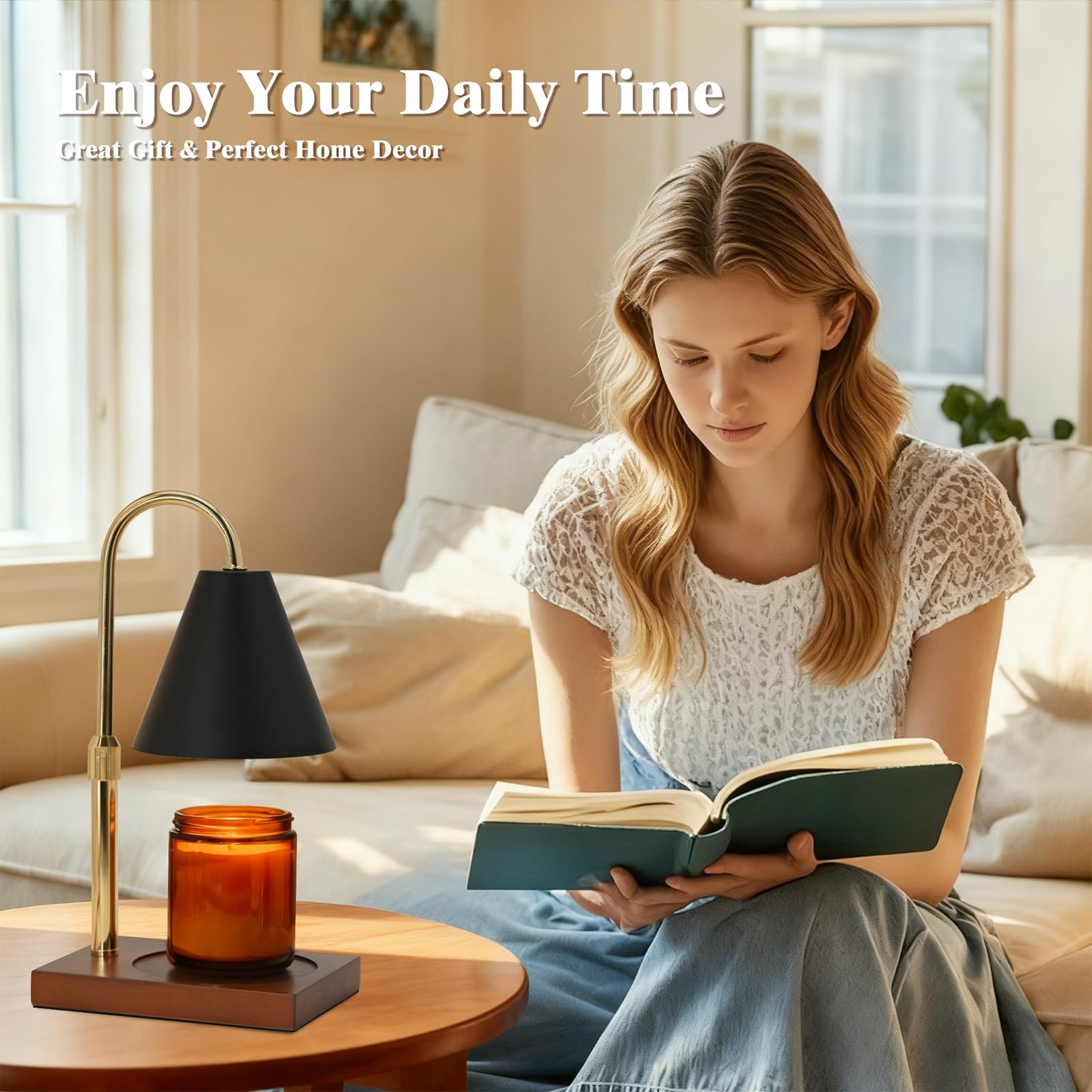 BJFFN Candle Warmer Lamp warms jar candles for cozy fragrance ambiance