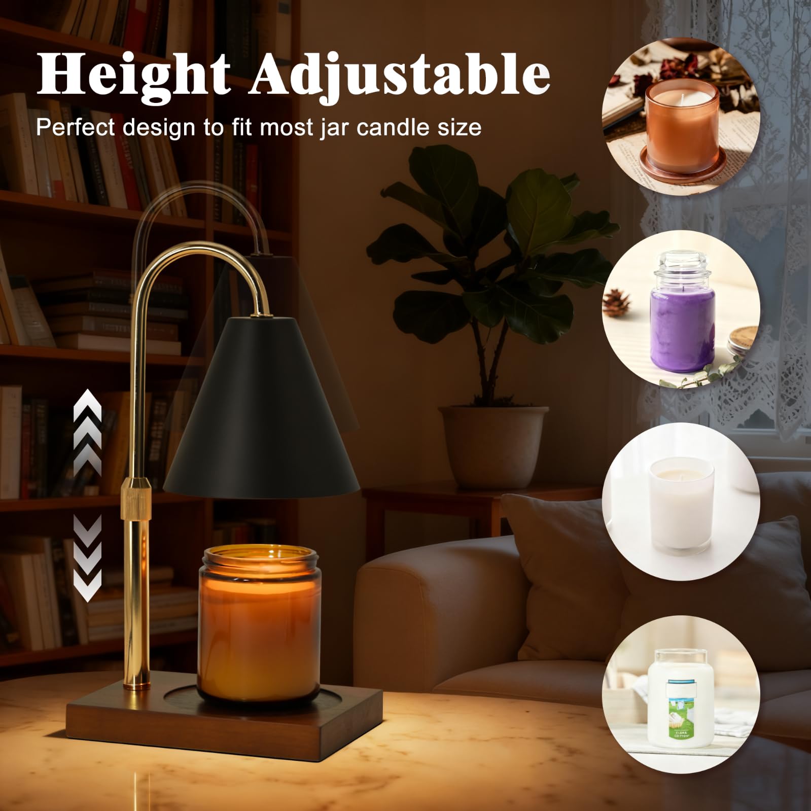 BJFFN Candle Warmer Lamp timer display with 2/4/8 hour auto-off