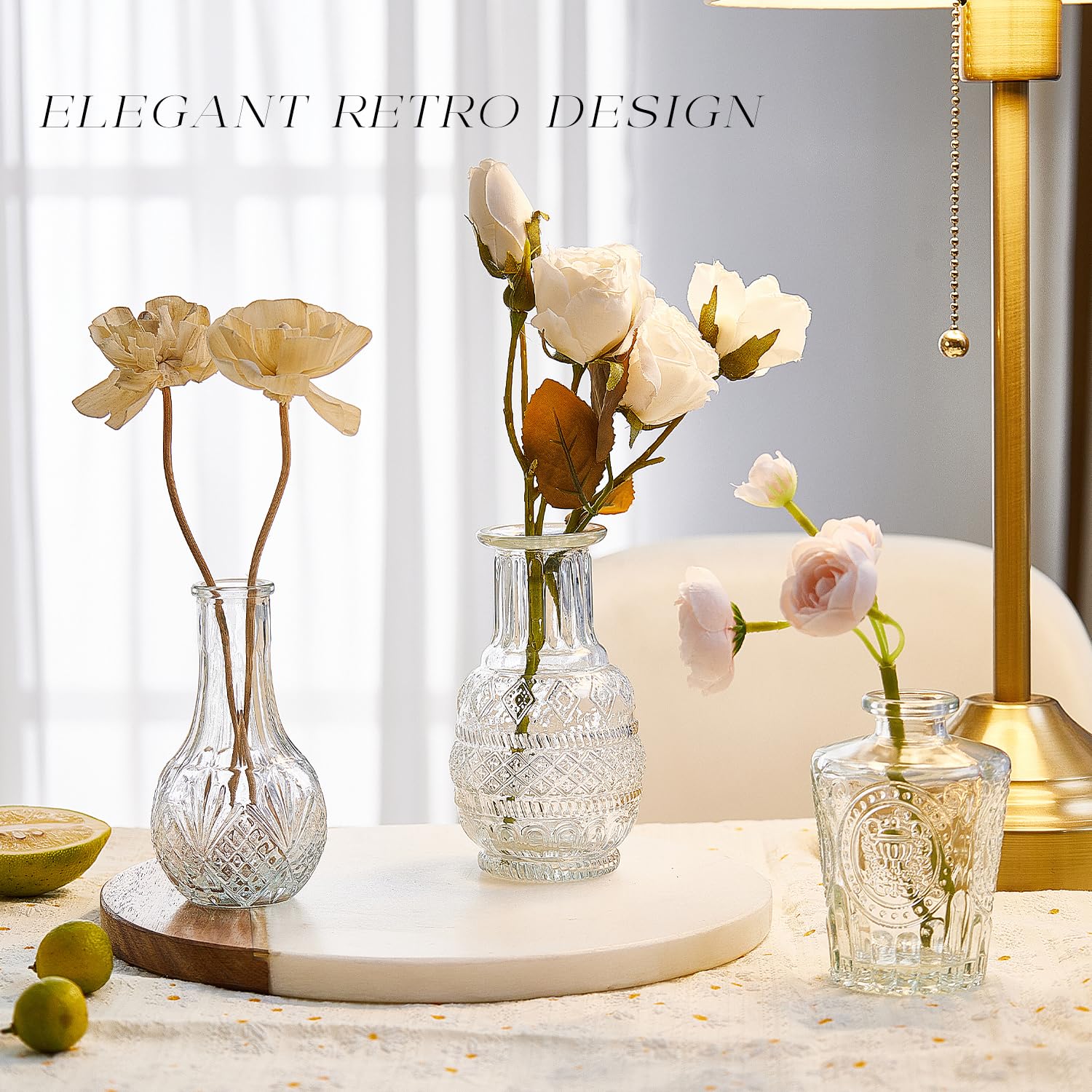 BJONKZ Clear thick glass bud vases highlight transparency and clean lines