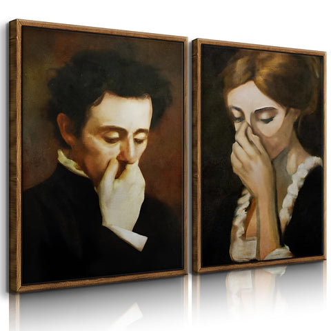 BJVJKSU framed bathroom canvas featuring a nose-pinching woman adds whimsy to your bathroom.