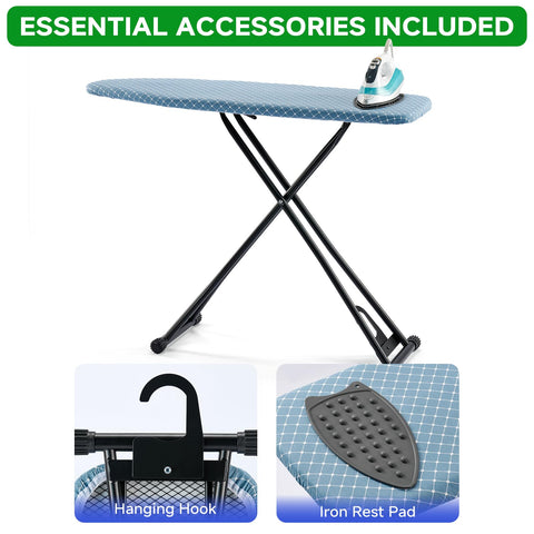 BKTD sturdy steel frame with anti-slip feet for stable ironing sessions.