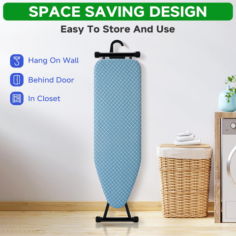 BKTD iron rest pad and wall hook enable safe vertical storage.