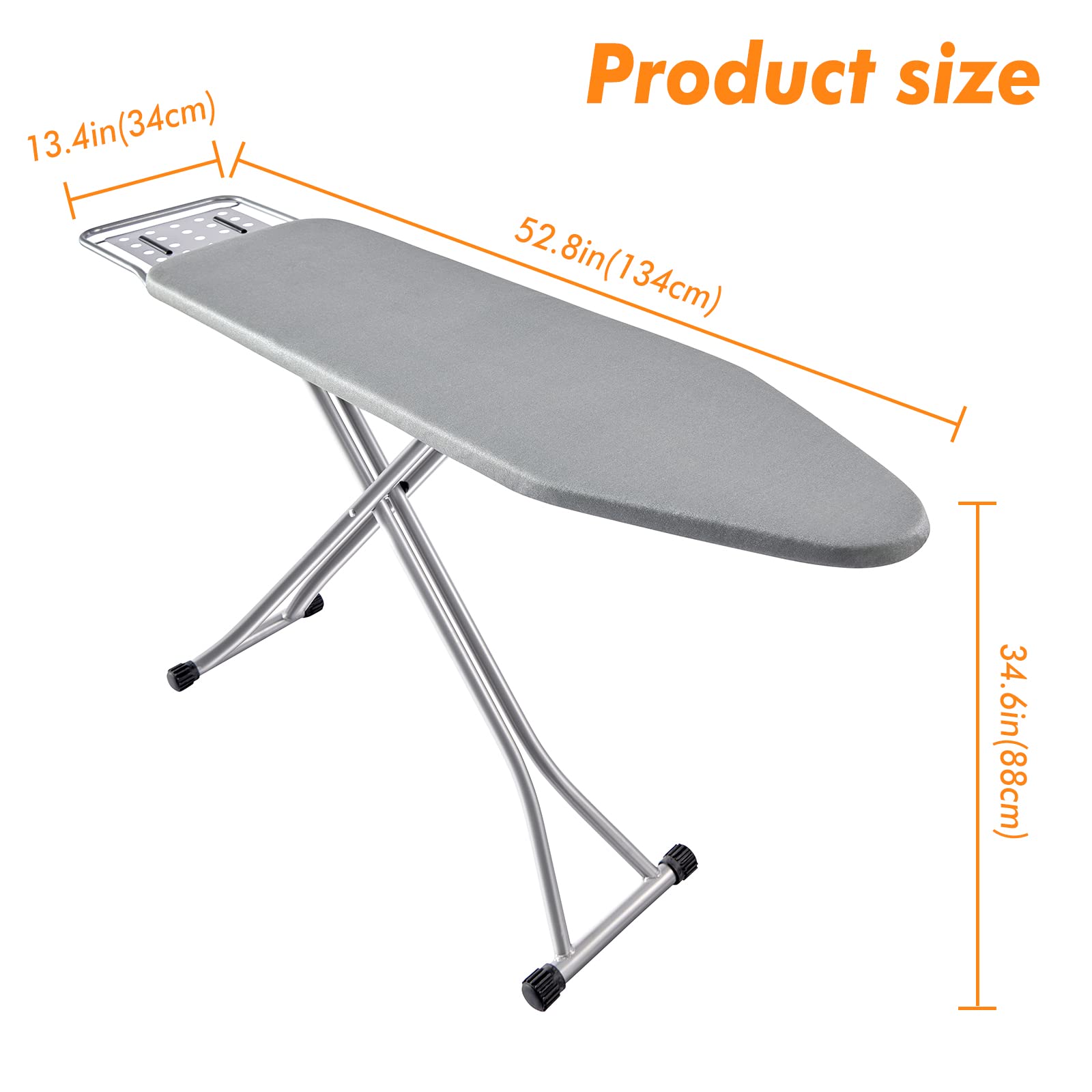 BKTD ironing board folds flat for compact storage after use