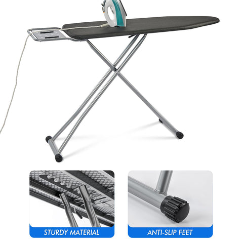 BKTD ironing board folded for storage saves space in small rooms.