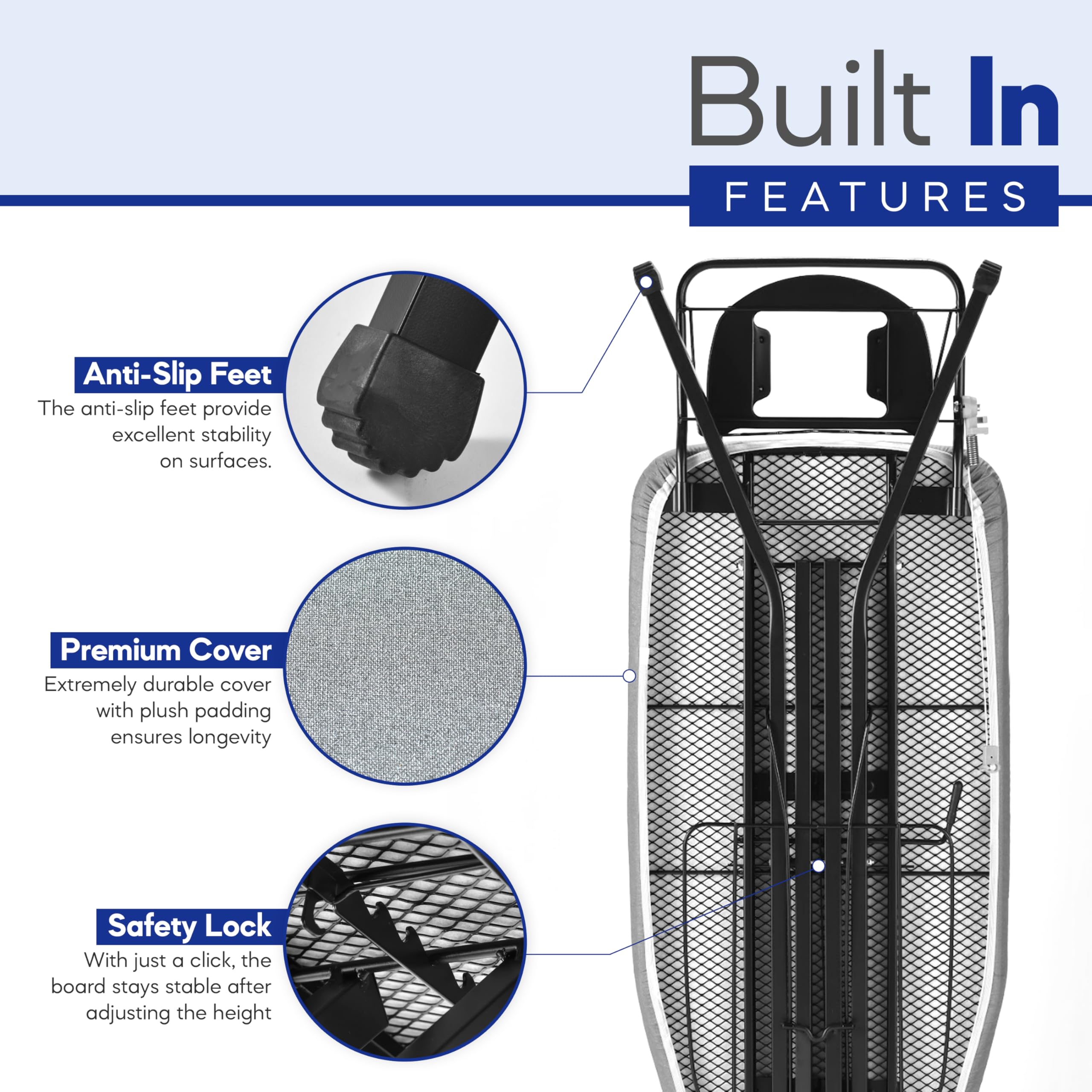 BKTD heat-resistant cover with plush padding resists heat and smooths fabric