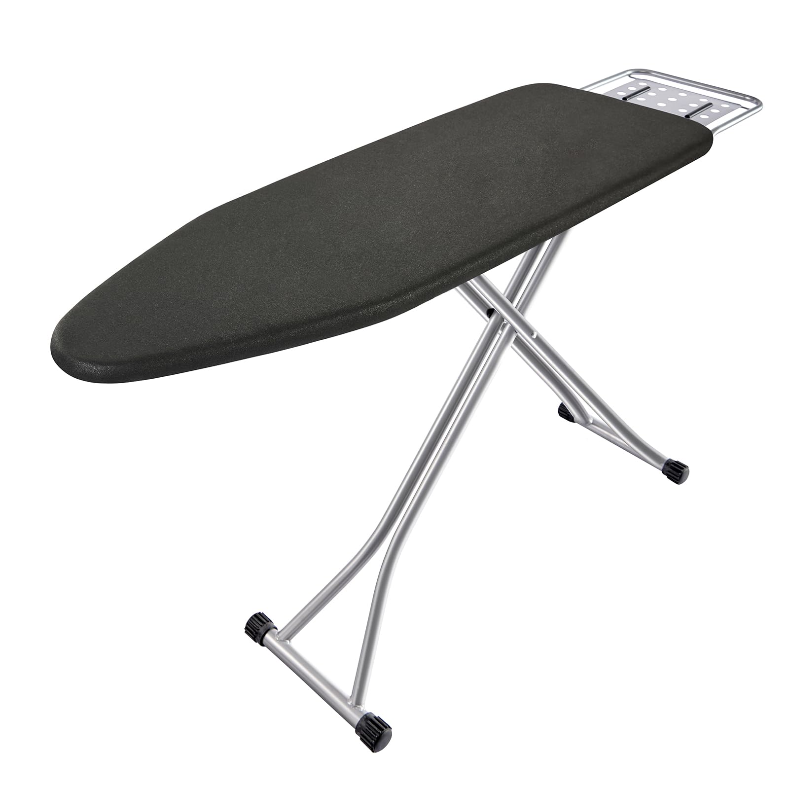 BKTD ironing board with metal frame provides sturdy support for stable ironing sessions.