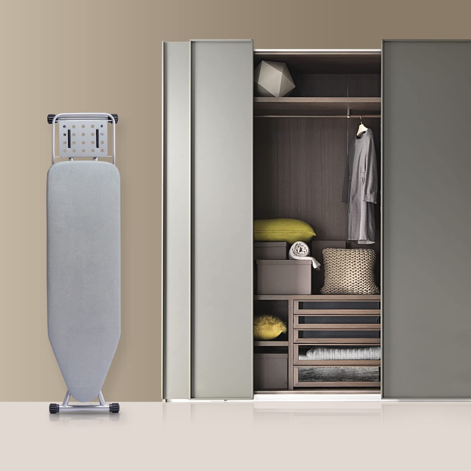 BKTD ironing board sturdy metal frame supports heavy garments