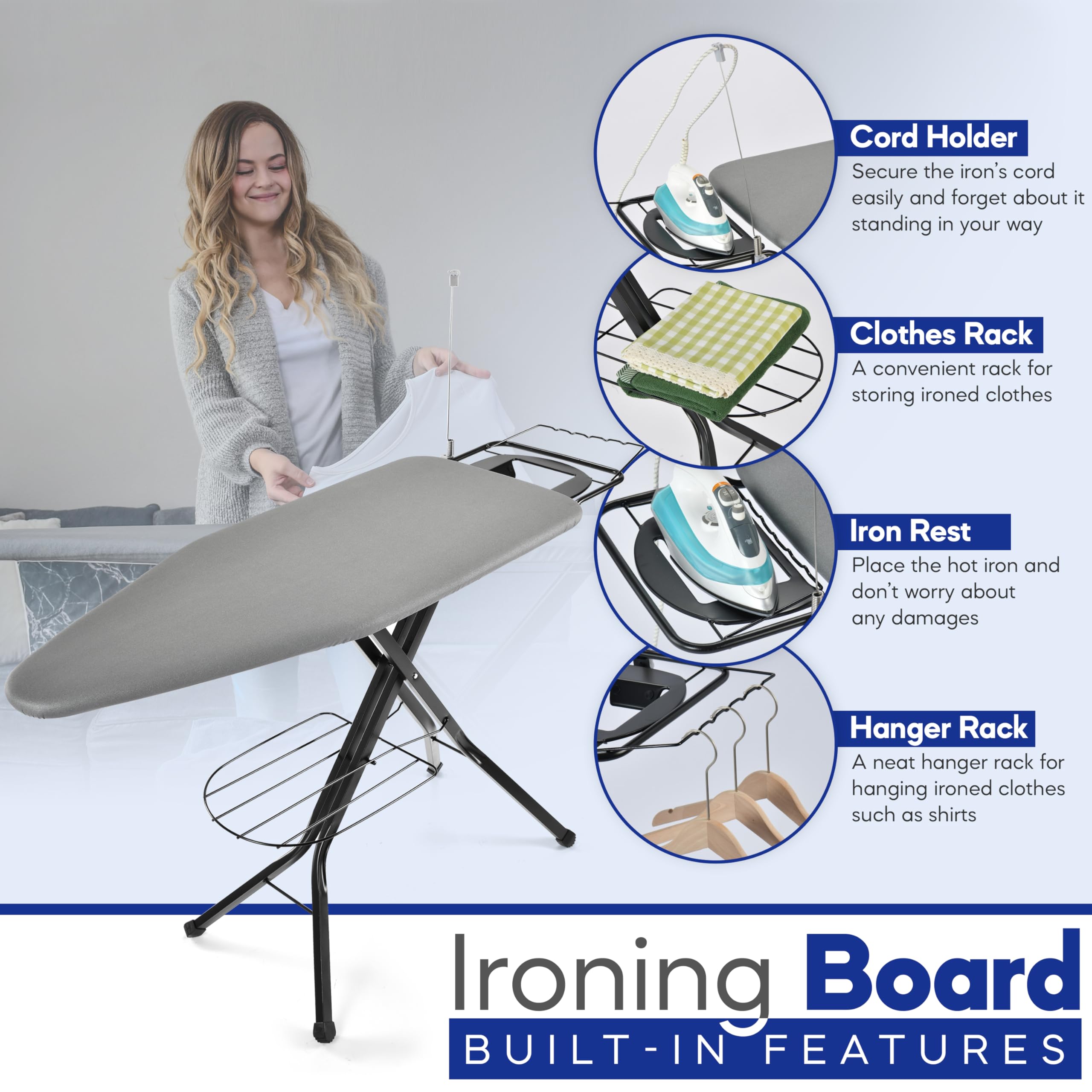 BKTD sturdy construction minimizes wobble for steady fabric care sessions