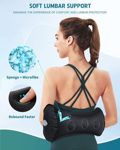 BLABOK lumbar pillow with buckle and strap adjusts for a secure fit