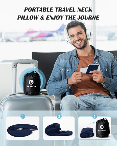 BLABOK neck pillow versatile use at car, train, or office.