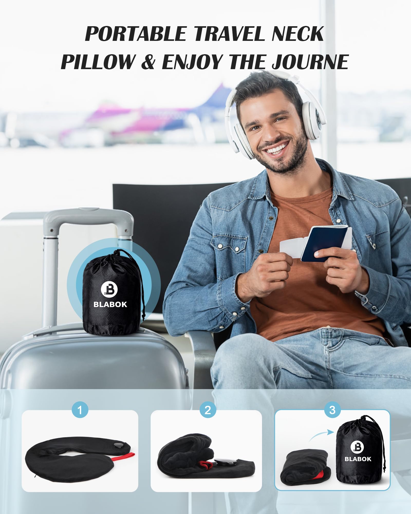 BLABOK removable pillowcase for easy cleaning and maintenance
