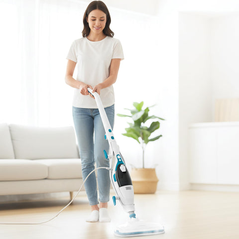Black+Decker handheld conversion shown for quick, portable cleaning.