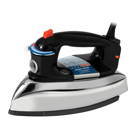 BLACK+DECKER Classic Iron aluminum soleplate for smooth gliding and even heat