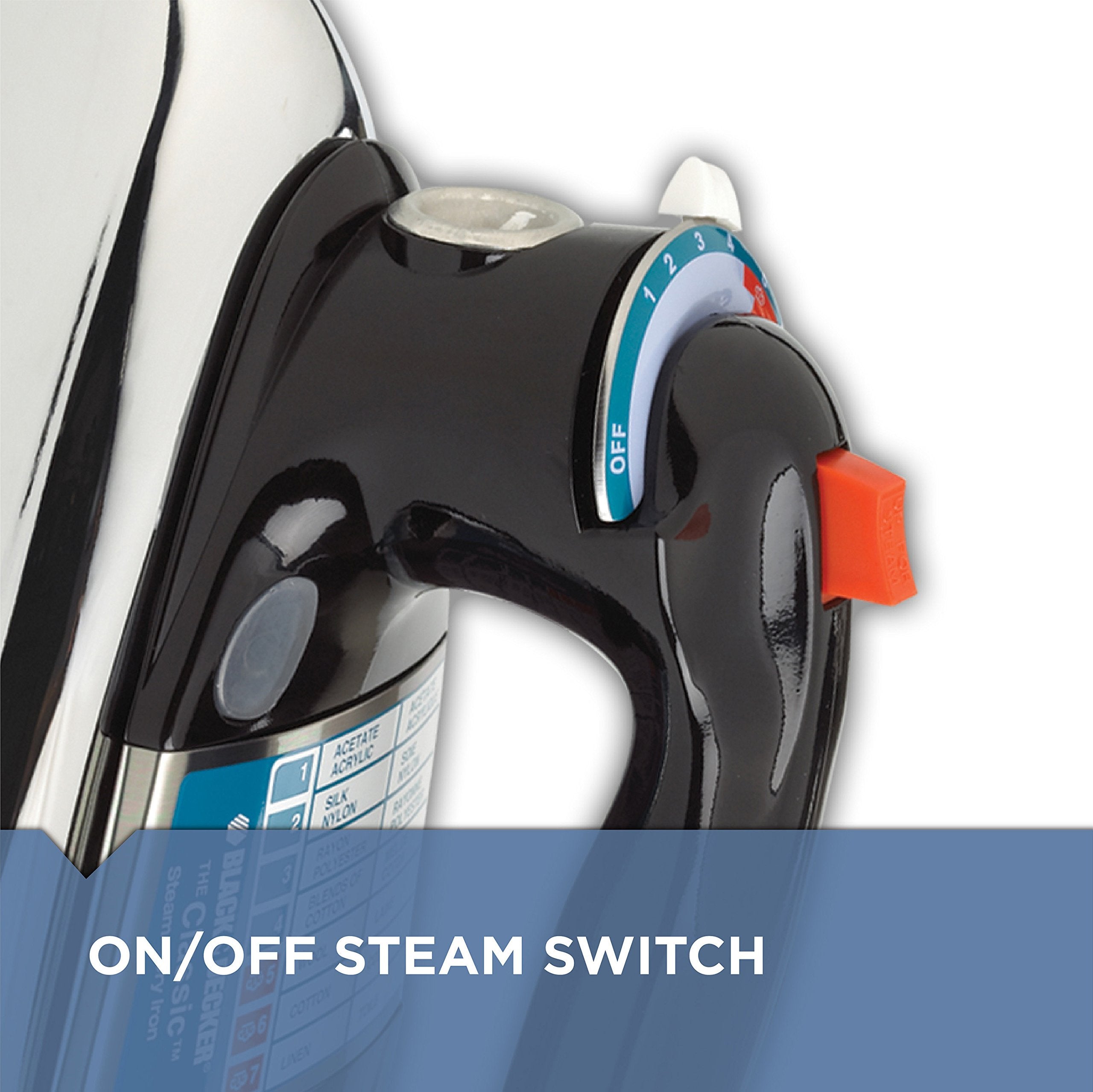 BLACK+DECKER Classic Iron anti-drip system prevents water spots