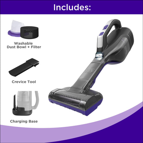 BLACK+DECKER Dustbuster Reveal LED light illuminates hidden dust