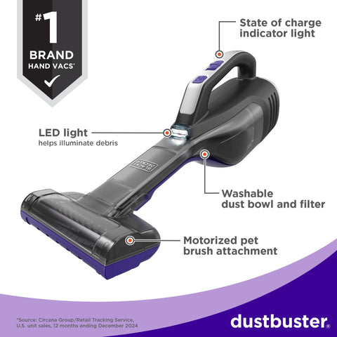 BLACK+DECKER Dustbuster Reveal motorized brush lifts pet hair