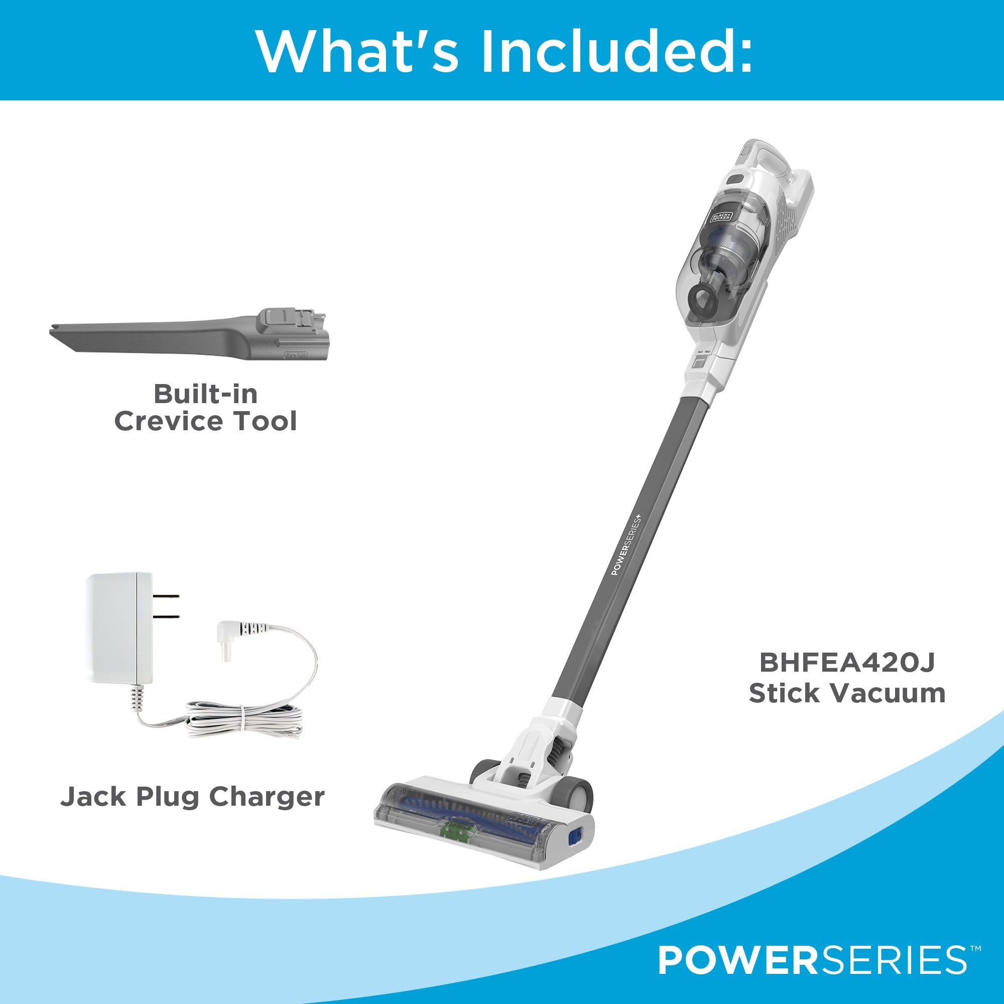 BLACK+DECKER front-facing dustbowl lies flat to reach under furniture