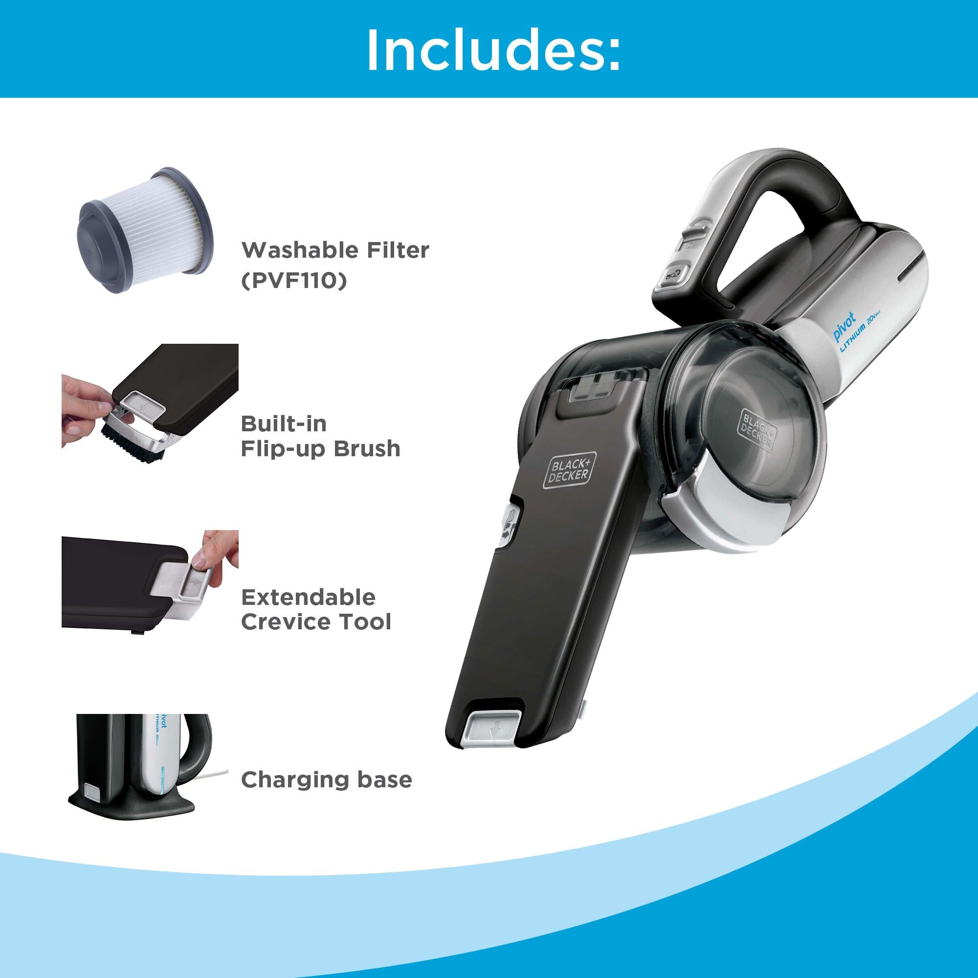 BLACK+DECKER lightweight design makes longer cleaning sessions comfortable.