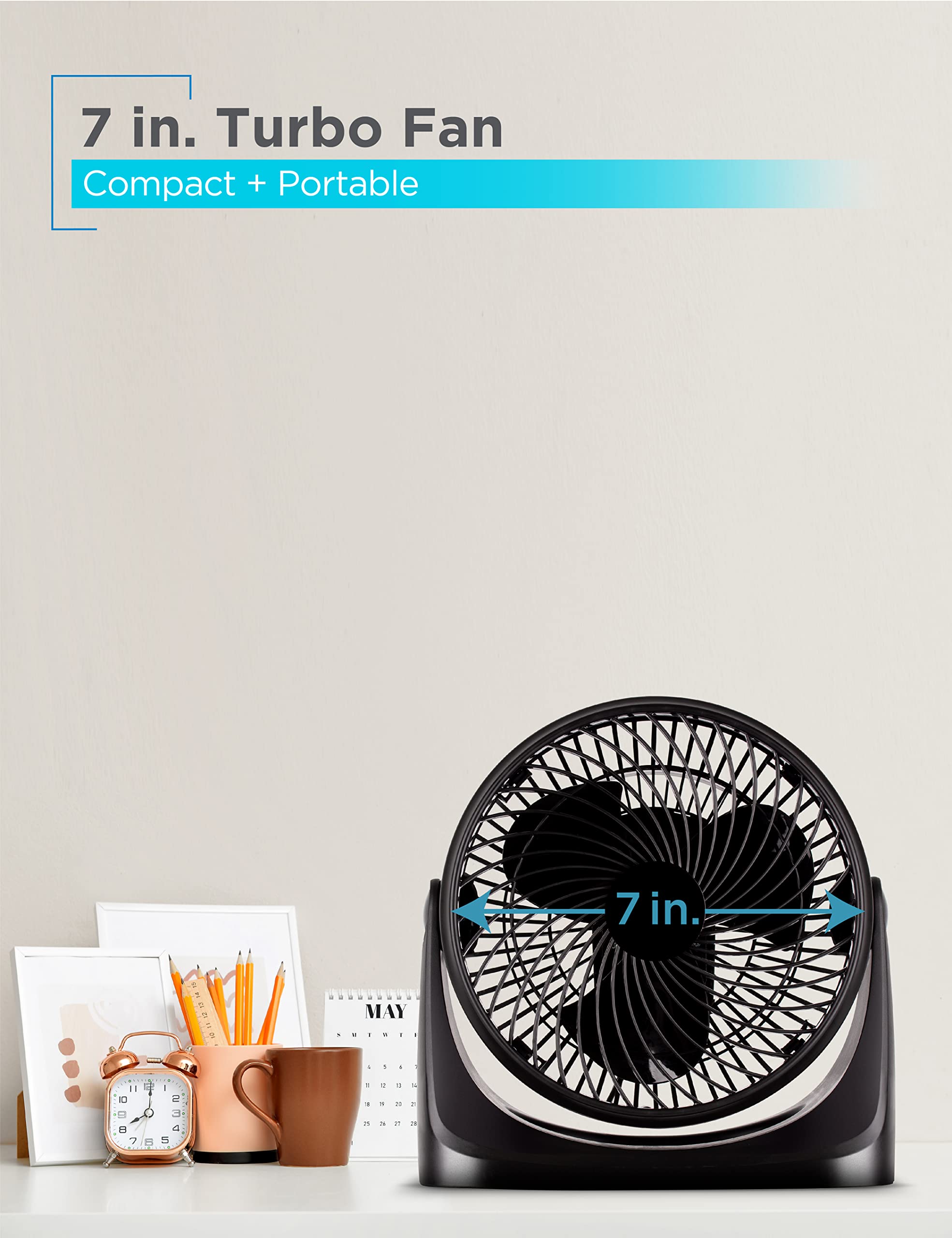 Black+Decker portable fan with 90-degree tilt for precise airflow