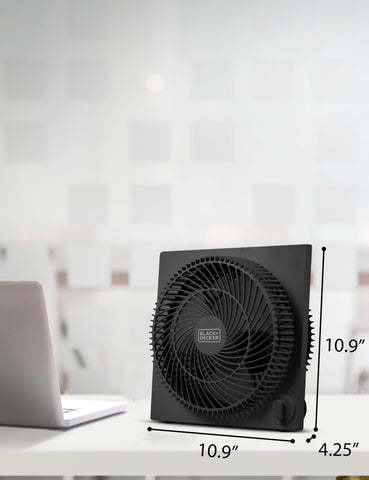 BLACK+DECKER quiet airflow keeps workspaces calm.