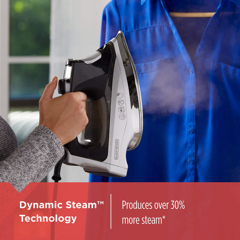 BLACK+DECKER Allure iron with LCD display for precise temperature settings across fabrics.