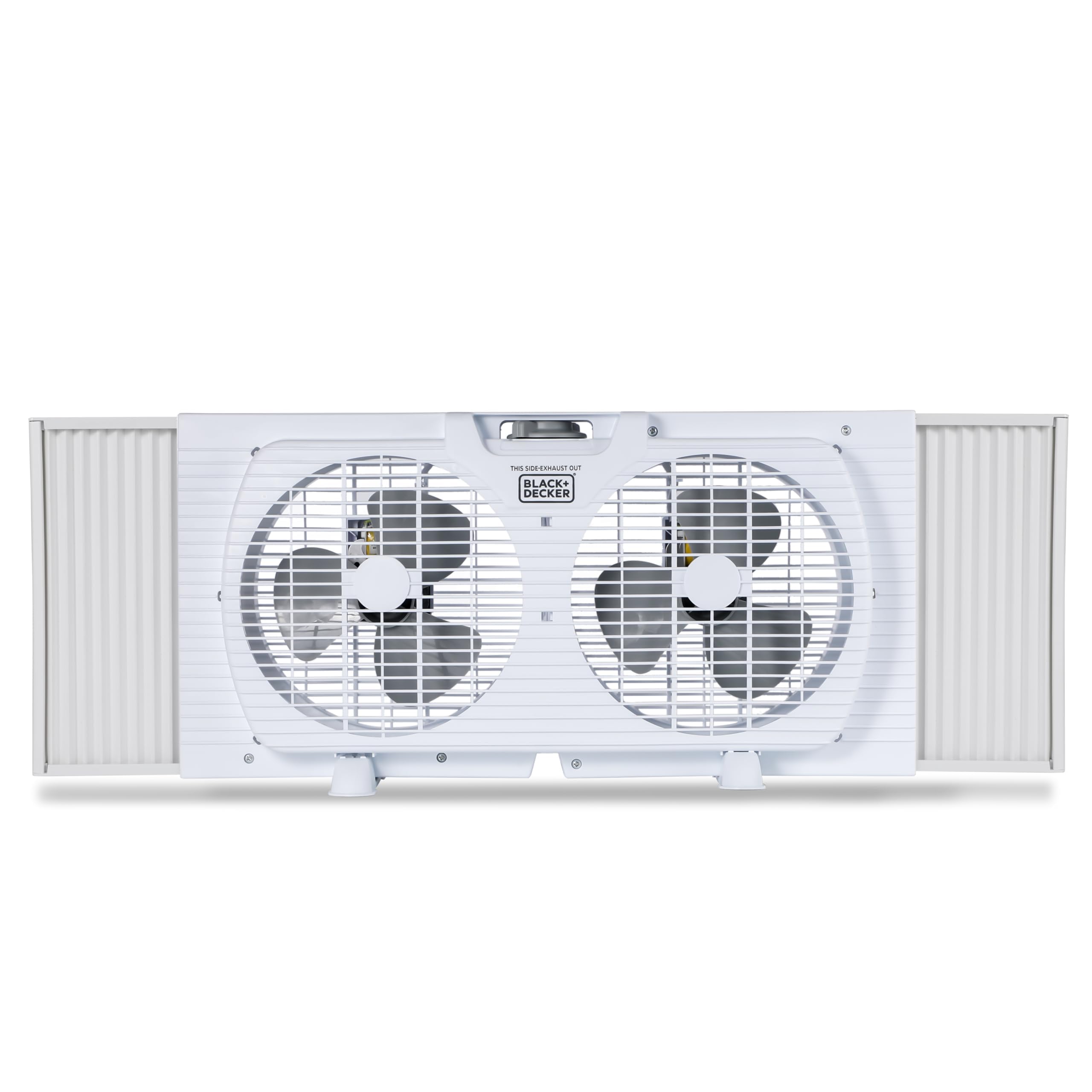 BLACK+DECKER BFW9M front view shows dual window fan for balanced airflow