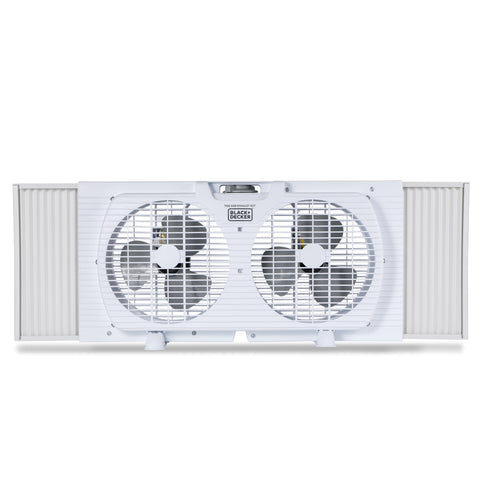 BLACK+DECKER BFW9M front view shows dual window fan for balanced airflow
