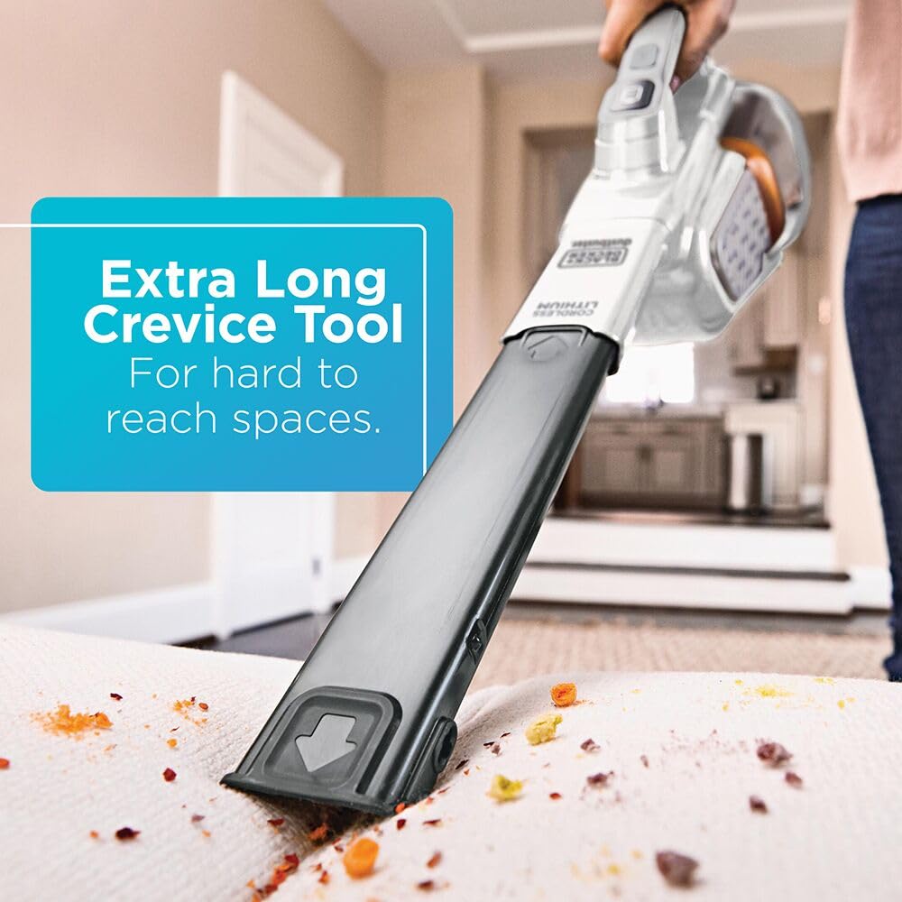 BLACK+DECKER Dust Buster AdvancedClean+ battery indicator helps plan tasks.