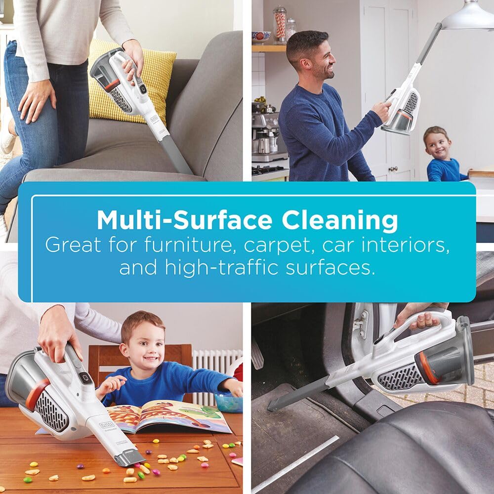 BLACK+DECKER Dust Buster AdvancedClean+ XL dustbin captures more mess.