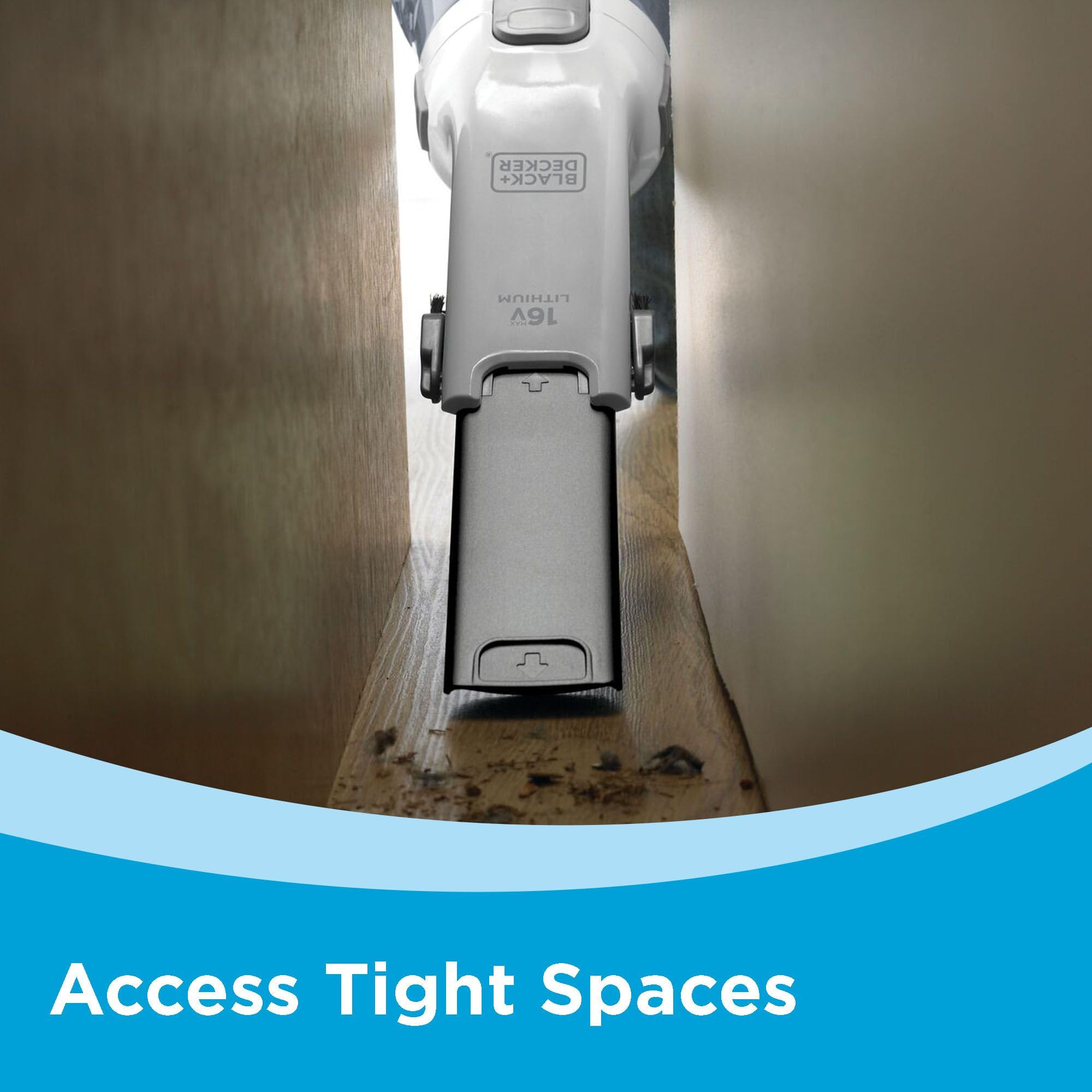 Black+Decker dustbuster compact design stores easily after cleaning.