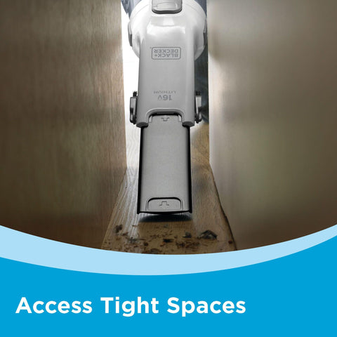 Black+Decker dustbuster compact design stores easily after cleaning.
