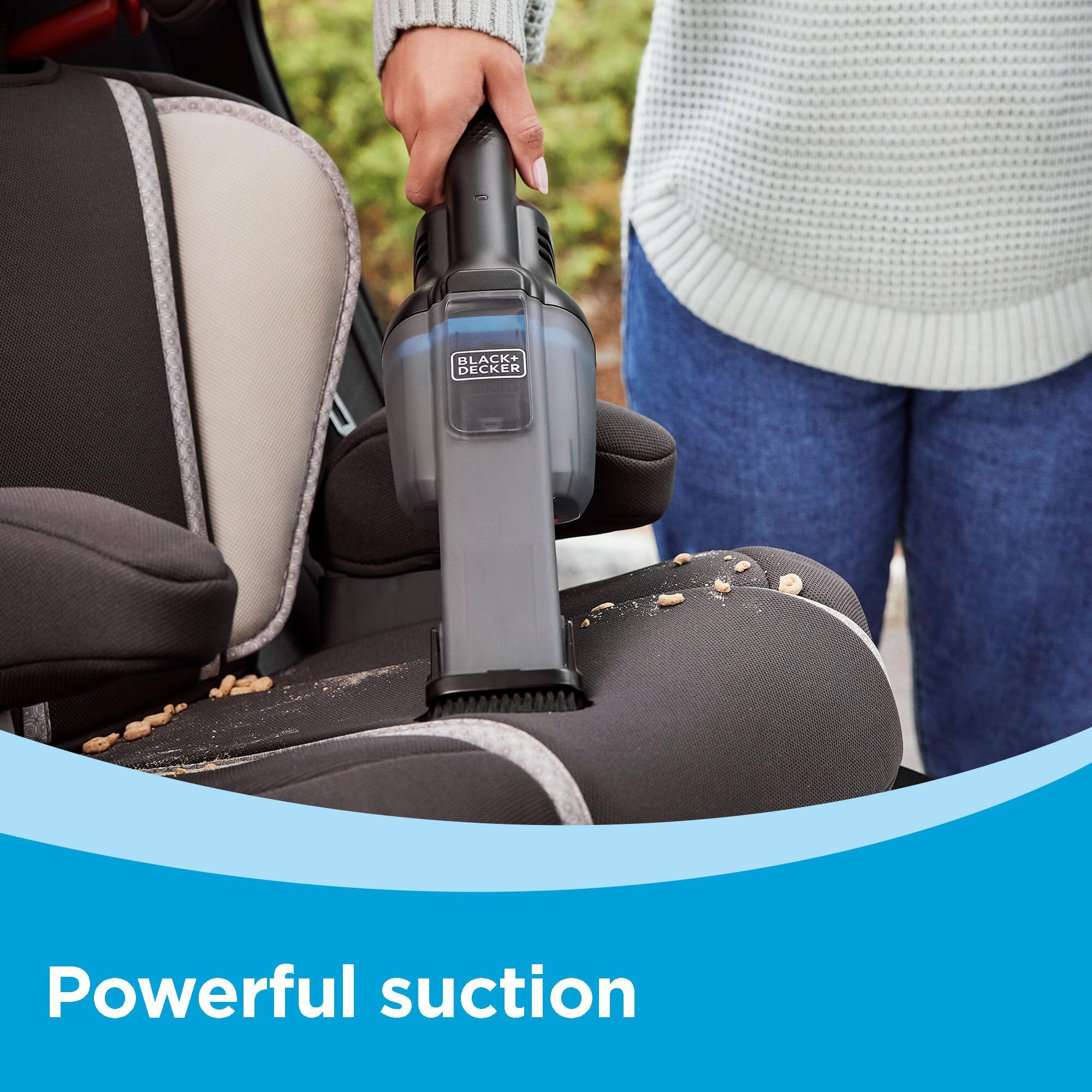 BLACK+DECKER Dustbuster Blast crevice tool reaches tight gaps for precise cleaning.