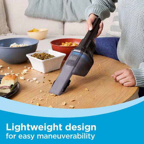 BLACK+DECKER Dustbuster Blast flip-up brush adds dusting versatility.