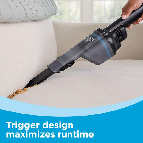 BLACK+DECKER Dustbuster Blast washable two-stage filter traps debris for easy maintenance.