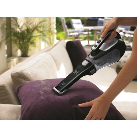 BLACK+DECKER Dustbuster with extendible crevice tool reaches tight spaces easily.