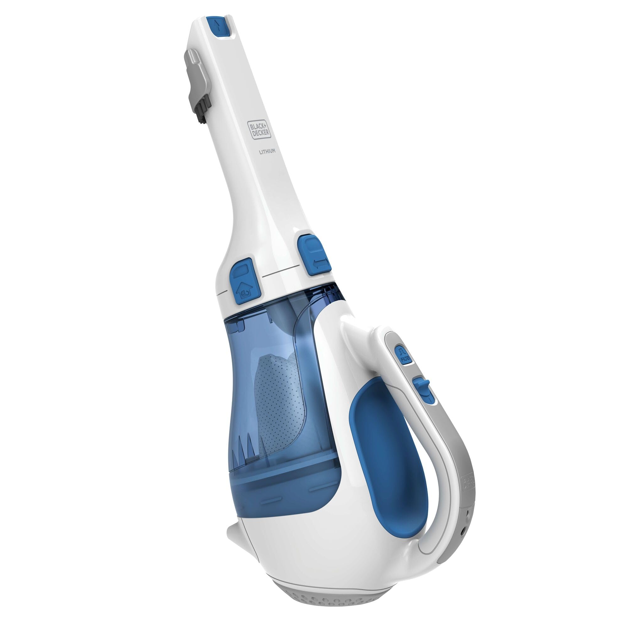 BLACK+DECKER Dustbuster bagless dirt bowl lets you see dirt and empty easily.