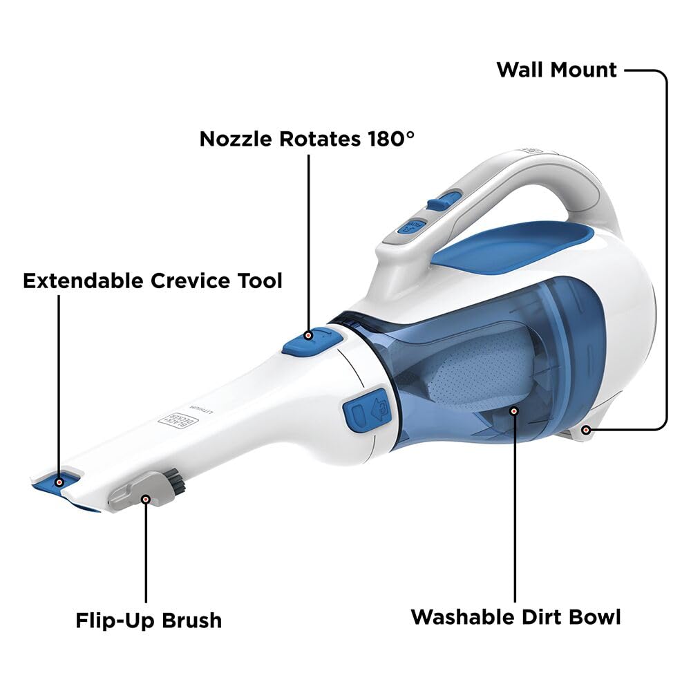 BLACK+DECKER Dustbuster cyclonic action helps keep the filter clean for steady suction.