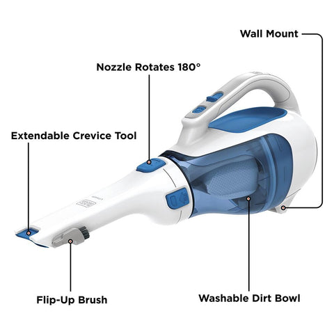 BLACK+DECKER Dustbuster cyclonic action helps keep the filter clean for steady suction.