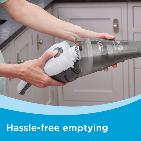 BLACK+DECKER Dustbuster QuickClean washable filter maintains strong suction power.