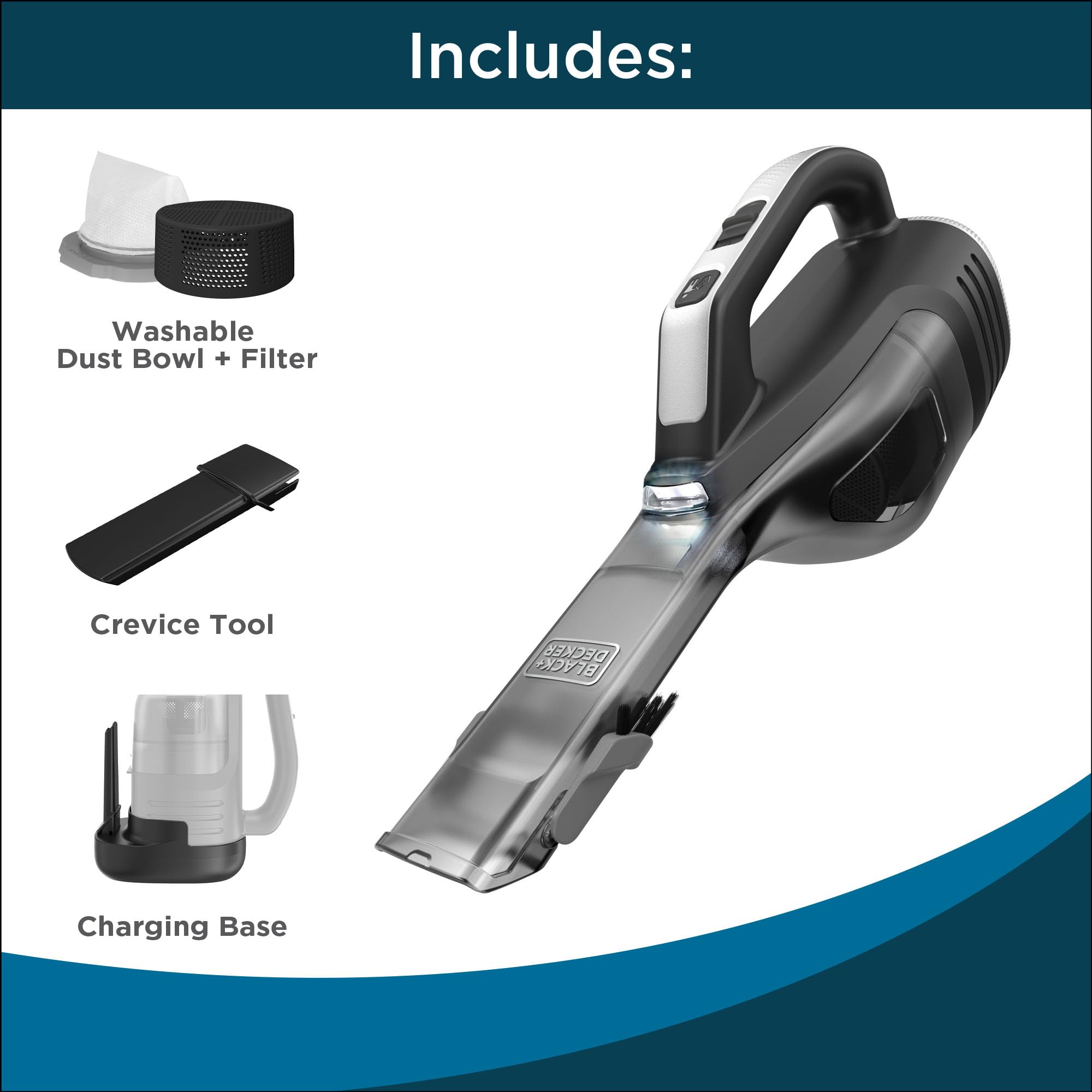 Charging base for BLACK+DECKER Dustbuster Reveal enables easy recharging