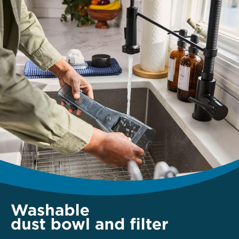 Washable dust bowl on BLACK+DECKER Dustbuster Reveal simplifies maintenance