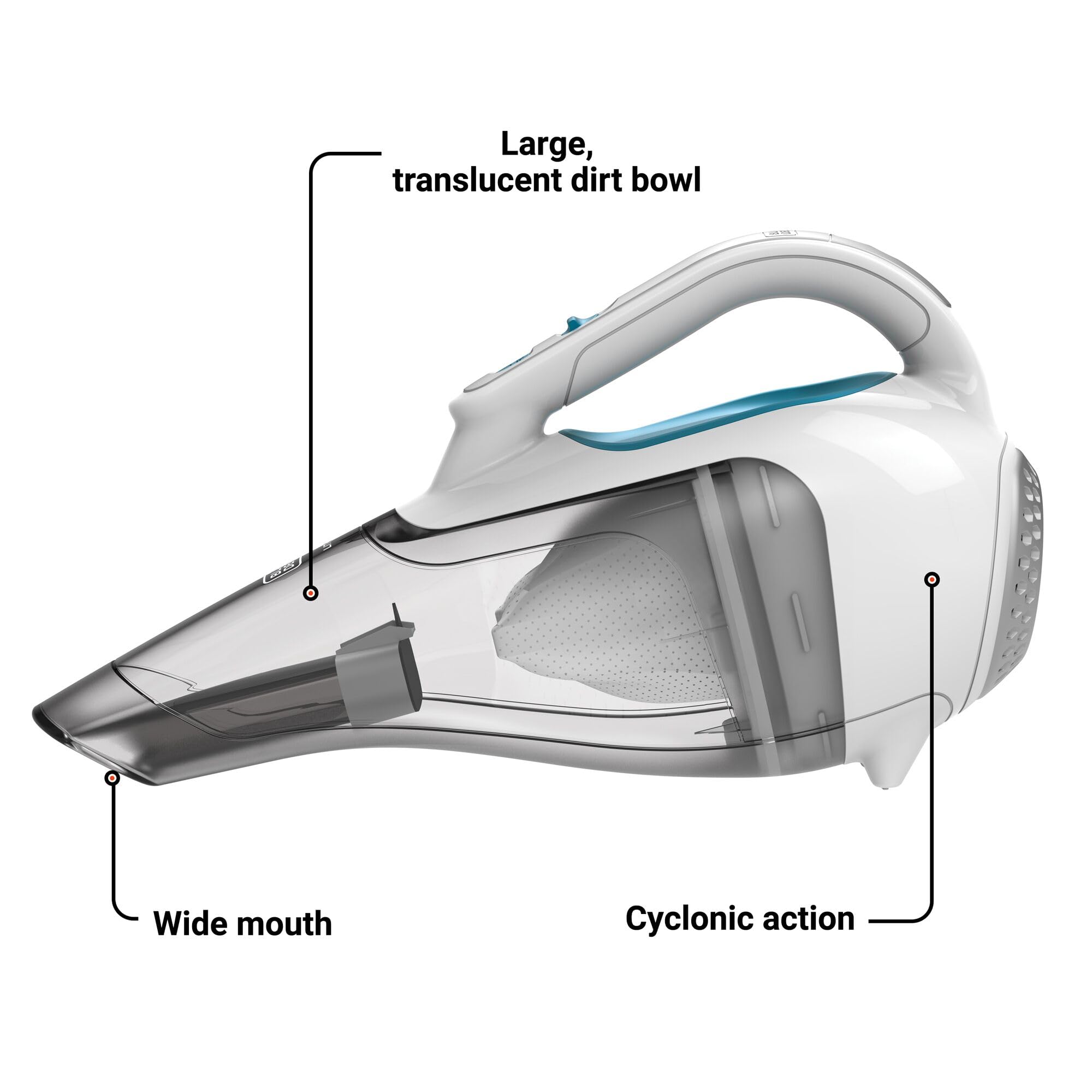 BLACK+DECKER Dustbuster shows strong cordless suction for quick cleanups.